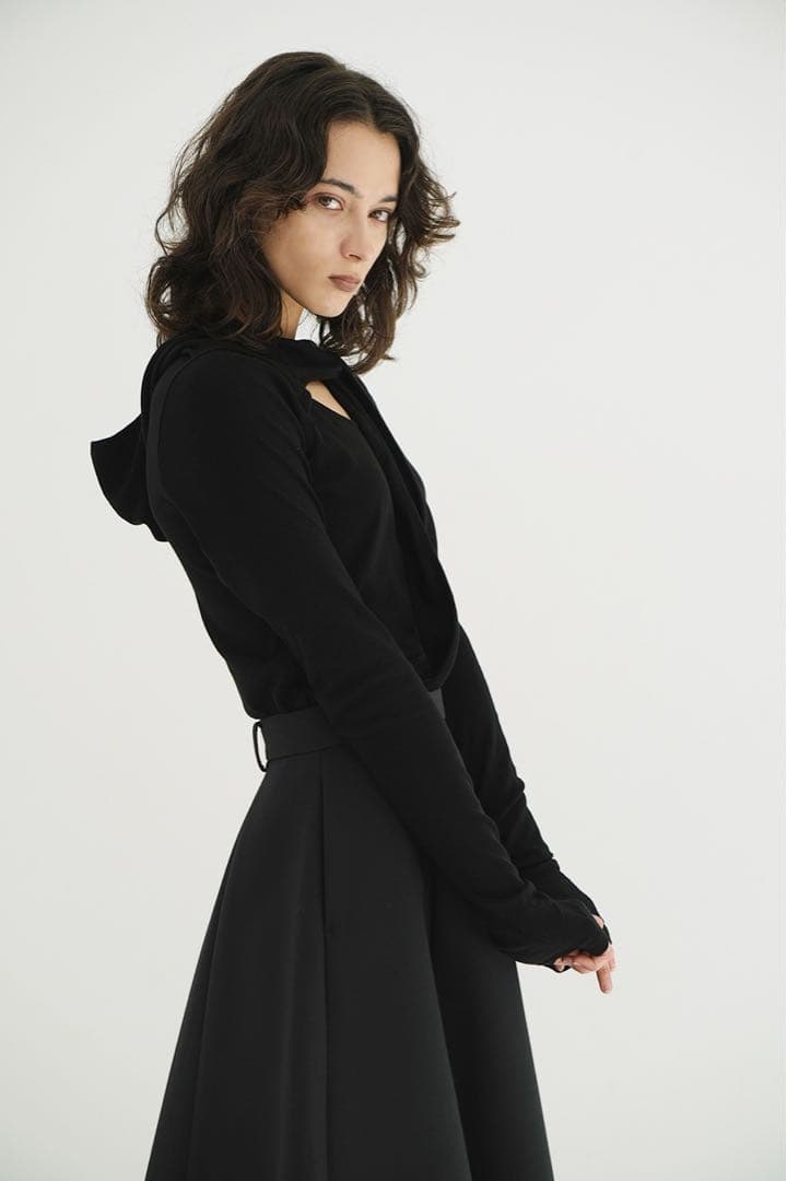 CLANE クラネ　BOW TIE HOODED CUT TOPS