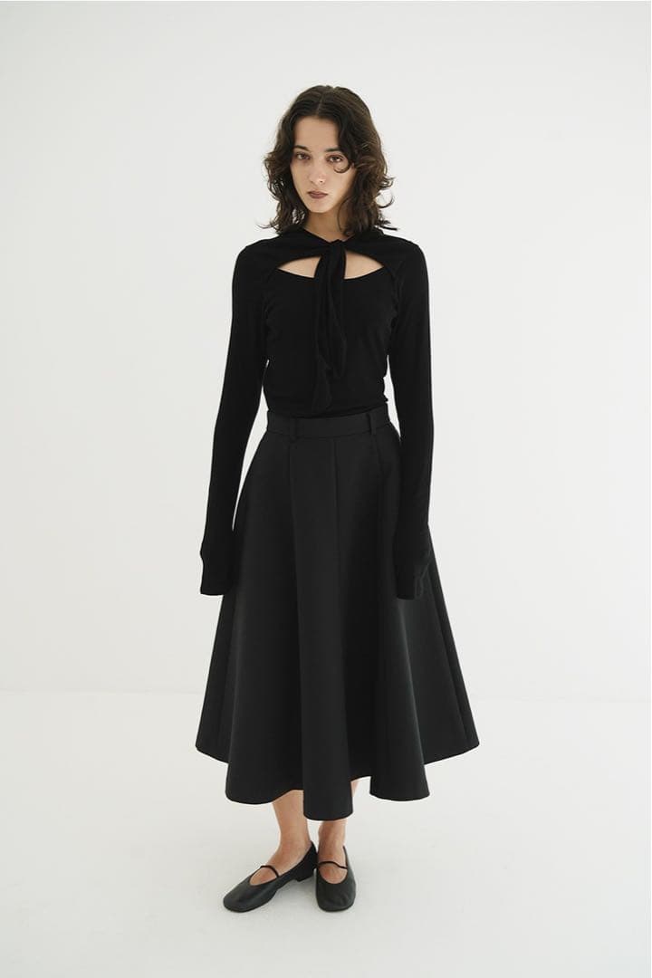 CLANE クラネ　BOW TIE HOODED CUT TOPS