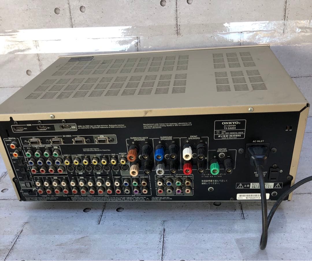 ONKYO AVアンプ TX-SA604 動作品(L23)