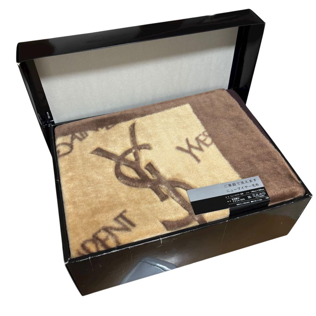 [未使用品] イヴサンローラン ニューマイヤー毛布 アクリル毛布 シングル