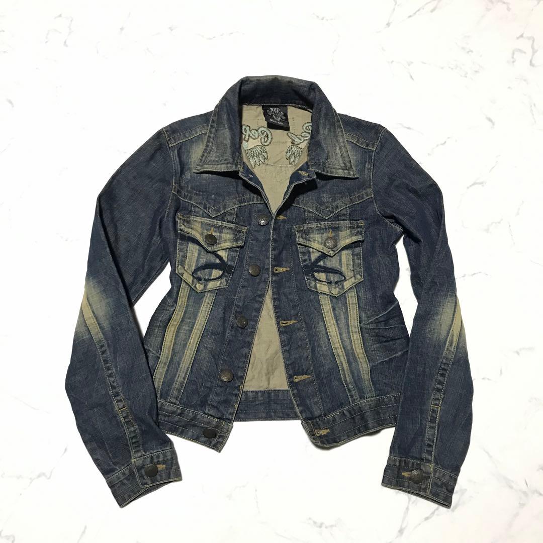Y2K archive embroidery jean jacket L 平成