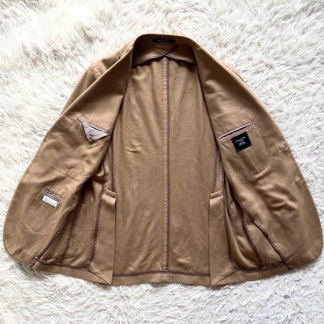 <美品>TAGLIATORE×ブリッラ カシミヤ100% キャメルジャケット48