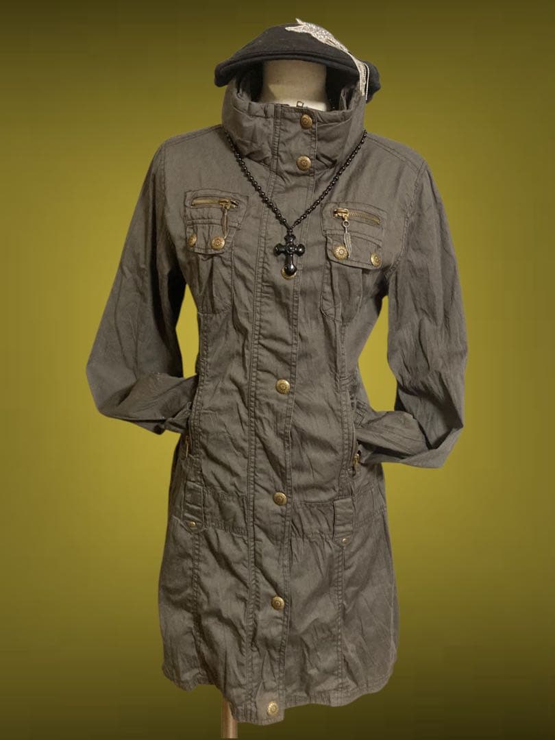 y2k00sミリタリーミニワンピフェアリーグランジ平成ギャルNANAパンクロック