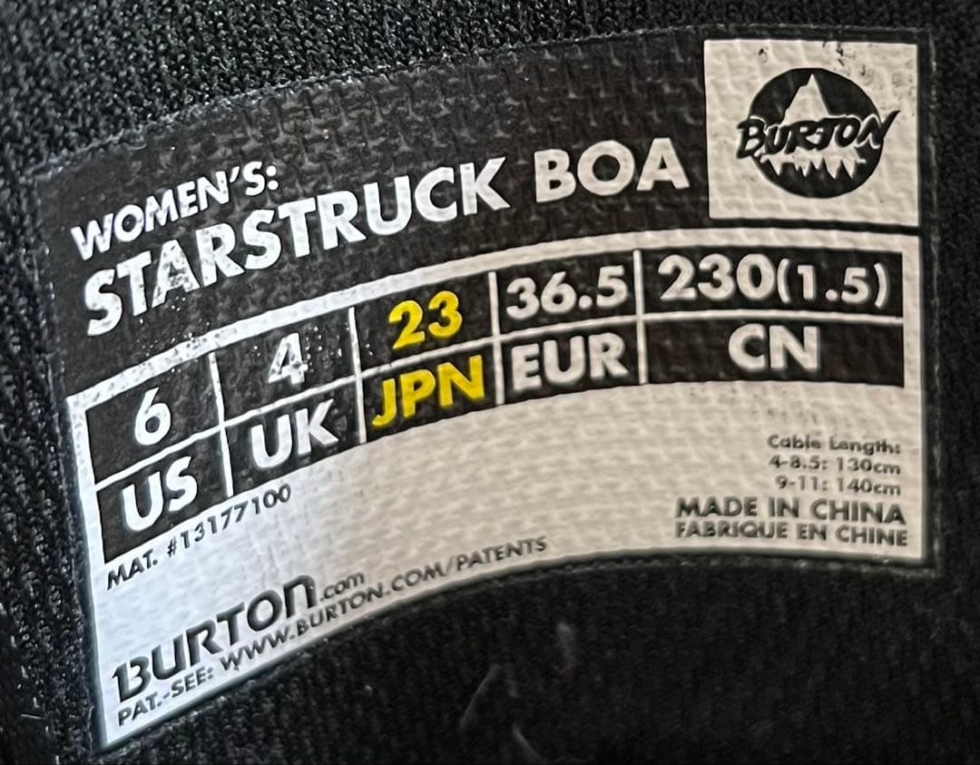 【美品_即日発送】BURTON スノボSTARSTRUCK BOA 23.0cm