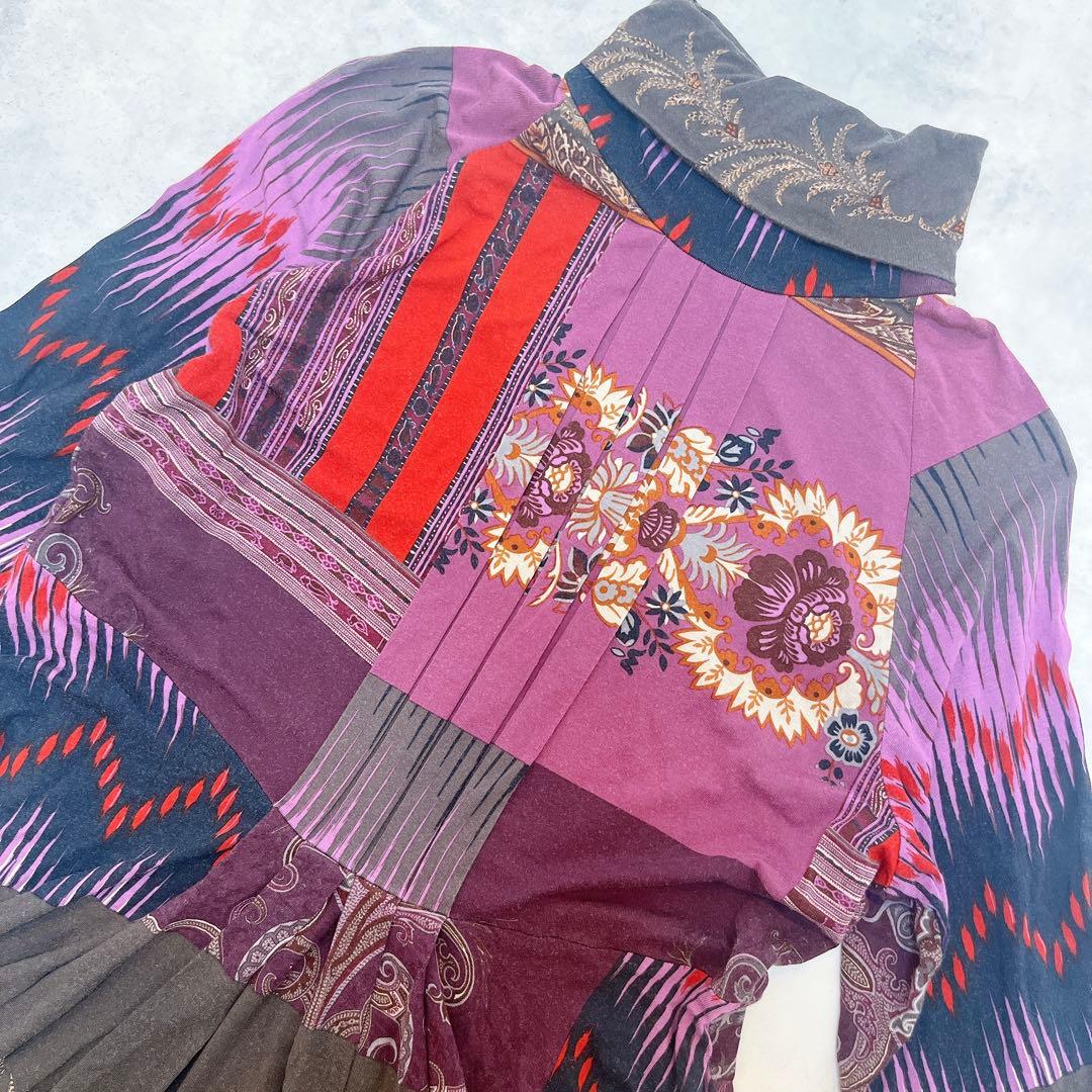 ETRO エトロ イタリア製 ペイズリー 総柄 タートルネック カットソー 46