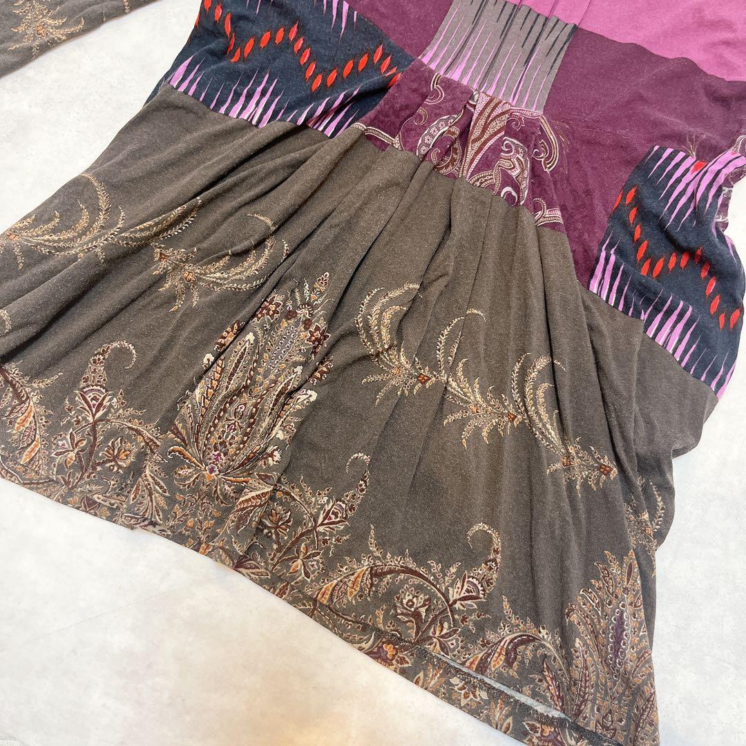 ETRO エトロ イタリア製 ペイズリー 総柄 タートルネック カットソー 46