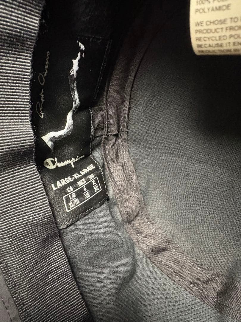 champion×Rick owensブラックバケットハット L/XL