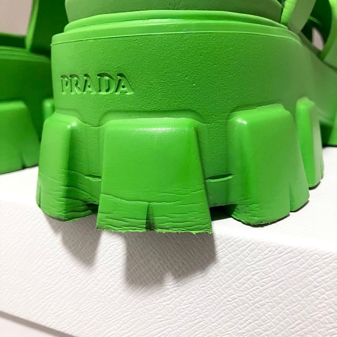 25SS！プラダ［モノリス］箱付き　サンダル　厚底　ラバー　メンズ　サイズ8