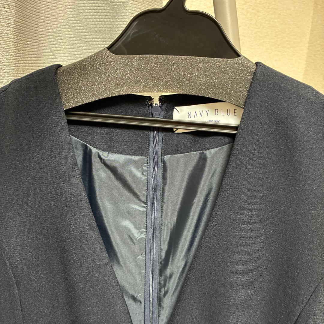 【未使用タグ付き】SHIPS anyダブルクロス Vネック ペプラム ワンピース