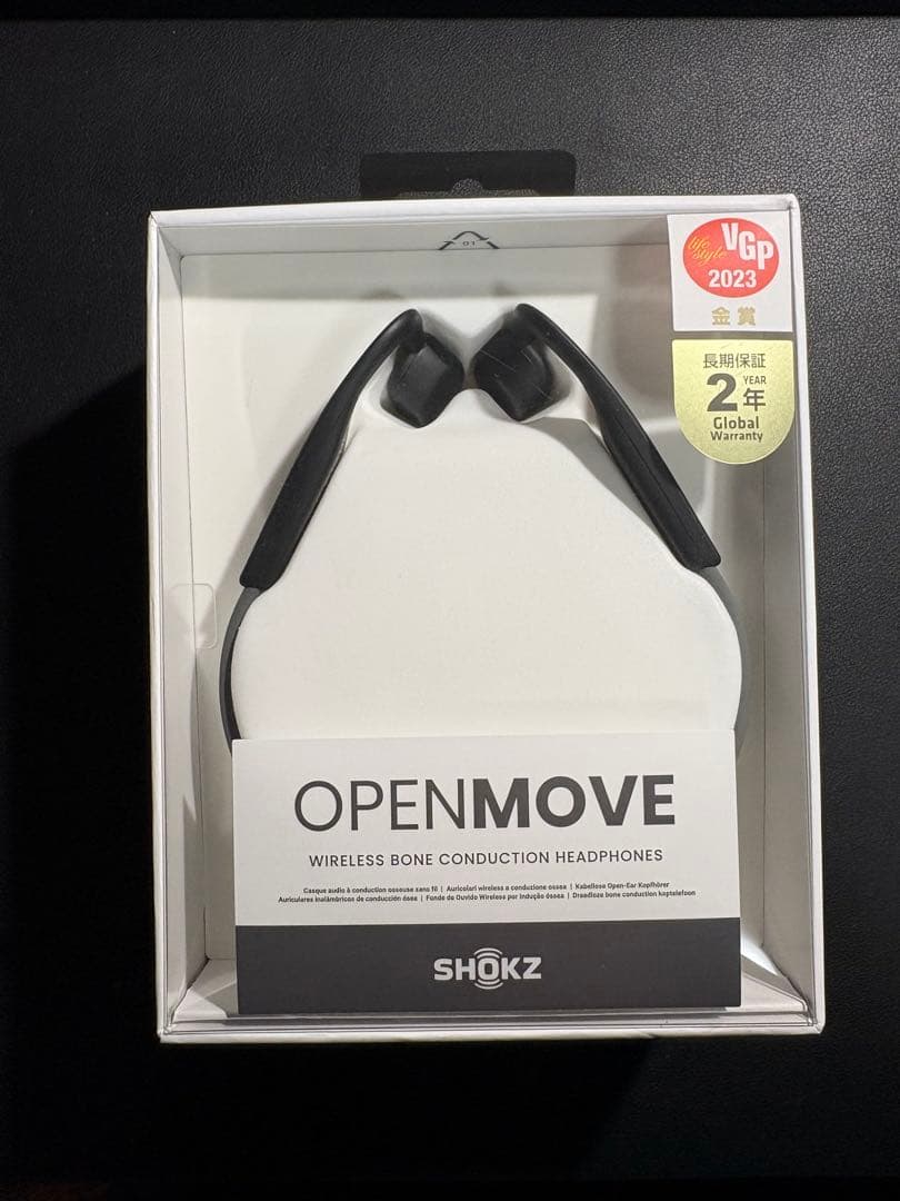 SHOKZ OPENMOVE ワイヤレス骨伝導ヘッドフォン グレー　極美品