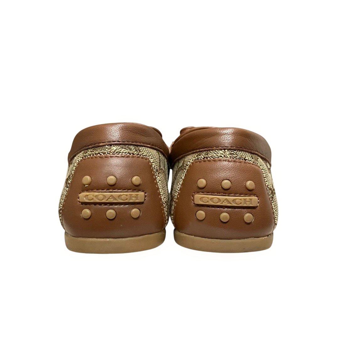 本日限定値引‼️美品‼️箱付❣️COACH モカシン ベージュ/ブラウン シグネチャー