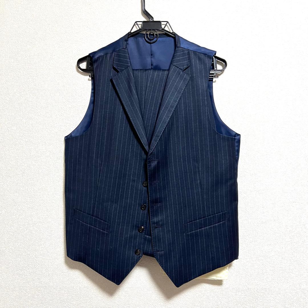 美品 REDA 3ピース オーダースーツ ネイビー XL相当