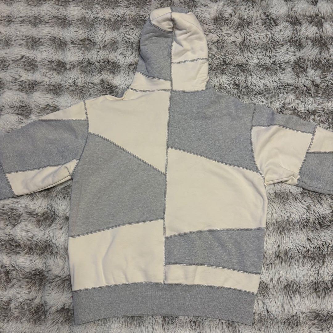 【美品】Supreme シュプリーム パッチワークパーカー Sサイズ 白 グレー