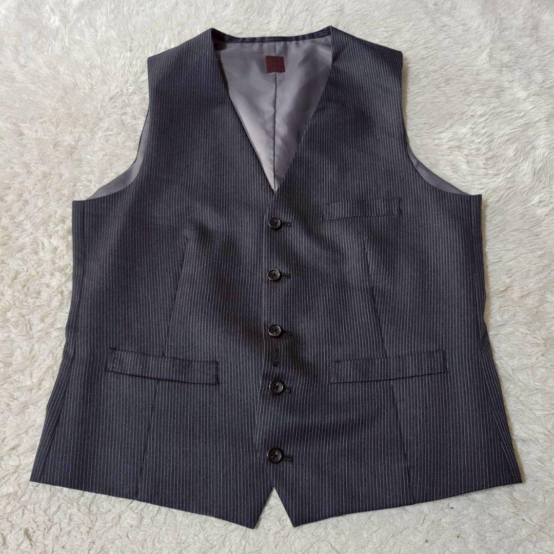 美品✨　大きいサイズ　XL相当　タケオキクチ　スリーピース　スーツ　ストライプ