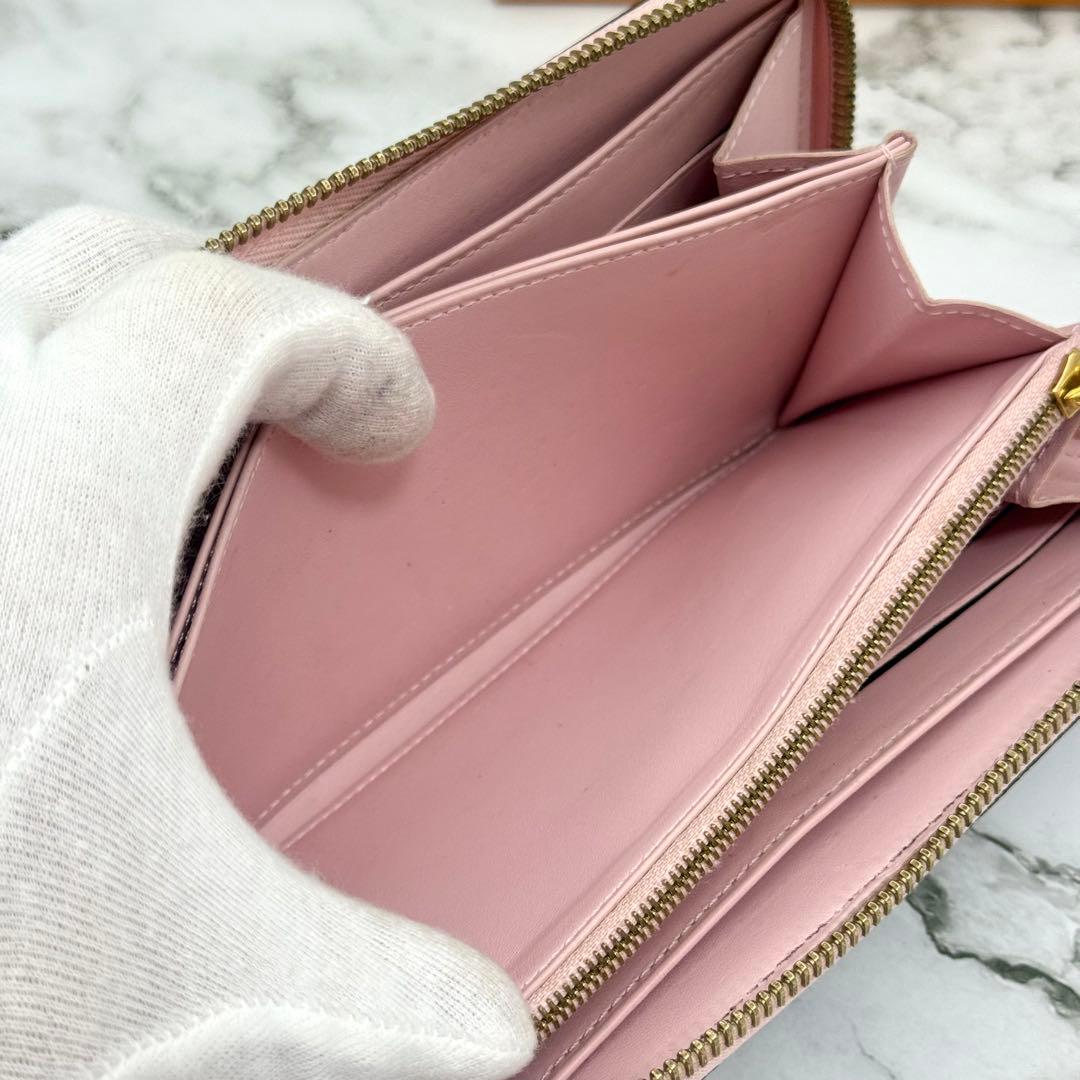 【美品】ルイヴィトン ヴェルニ 長財布 ジッピー ウォレット ブラック ピンク