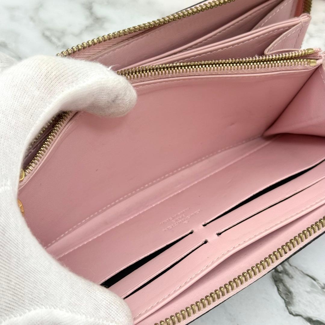 【美品】ルイヴィトン ヴェルニ 長財布 ジッピー ウォレット ブラック ピンク