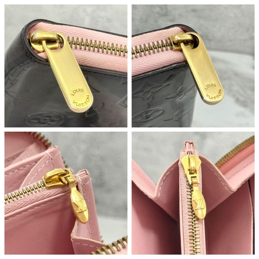 【美品】ルイヴィトン ヴェルニ 長財布 ジッピー ウォレット ブラック ピンク