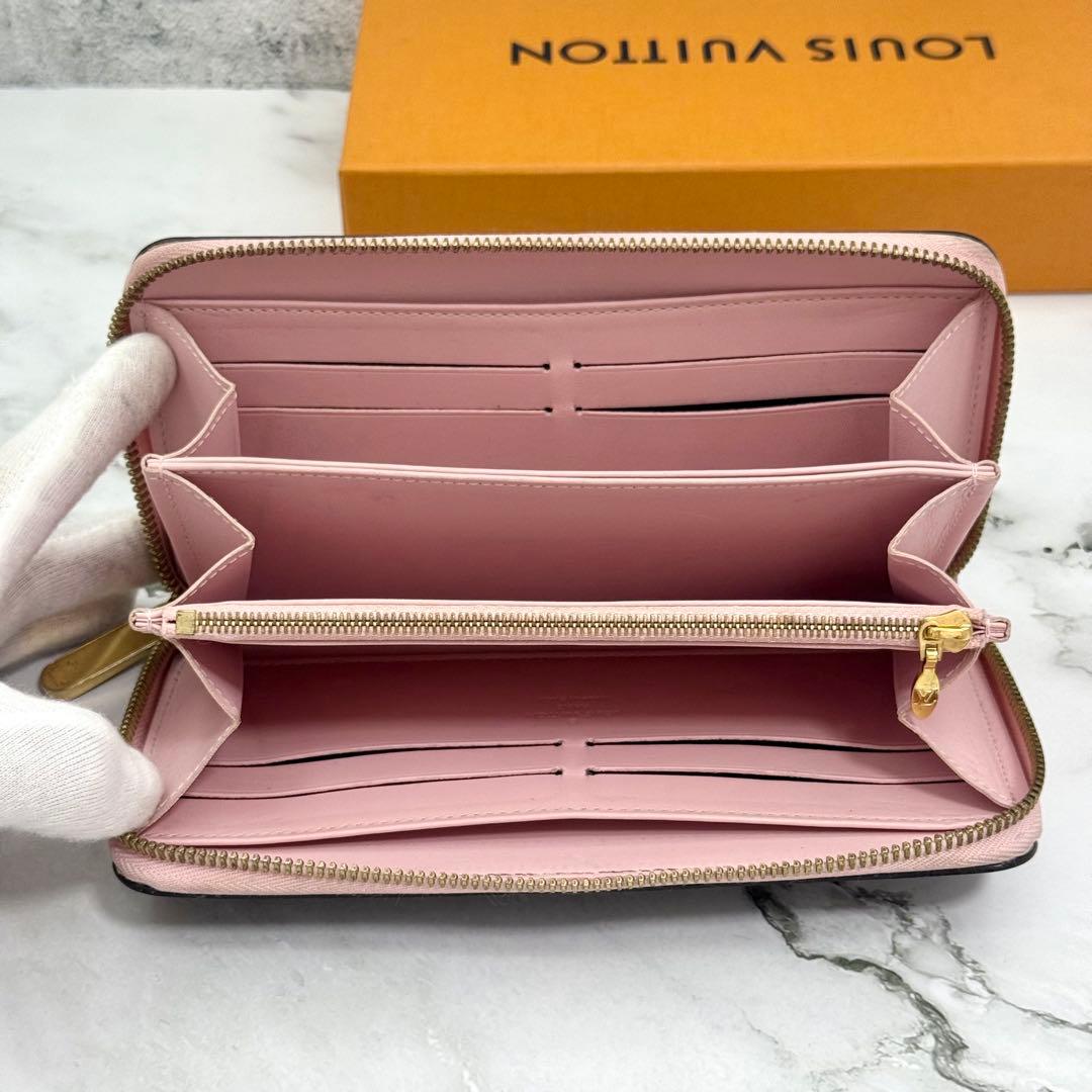 【美品】ルイヴィトン ヴェルニ 長財布 ジッピー ウォレット ブラック ピンク