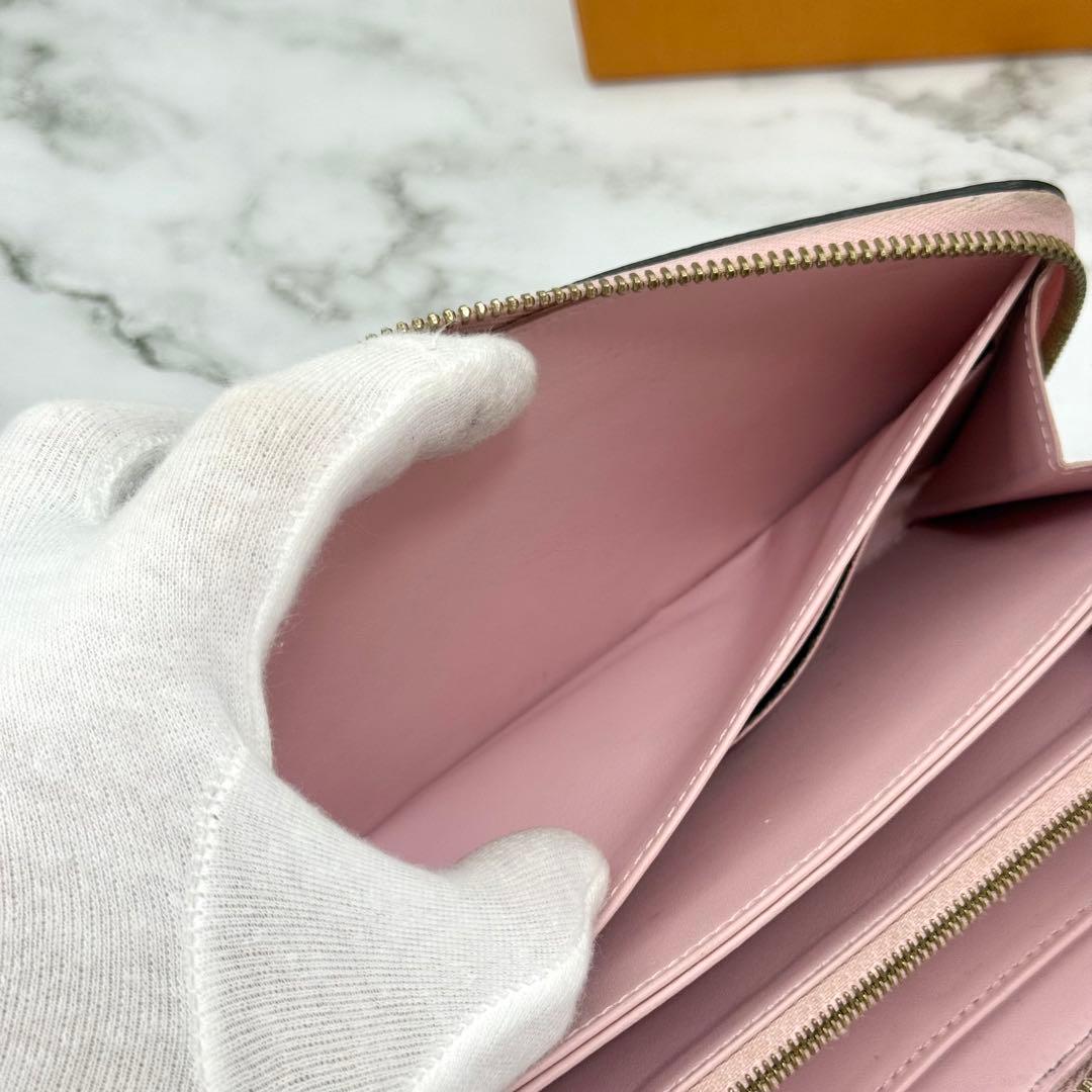 【美品】ルイヴィトン ヴェルニ 長財布 ジッピー ウォレット ブラック ピンク