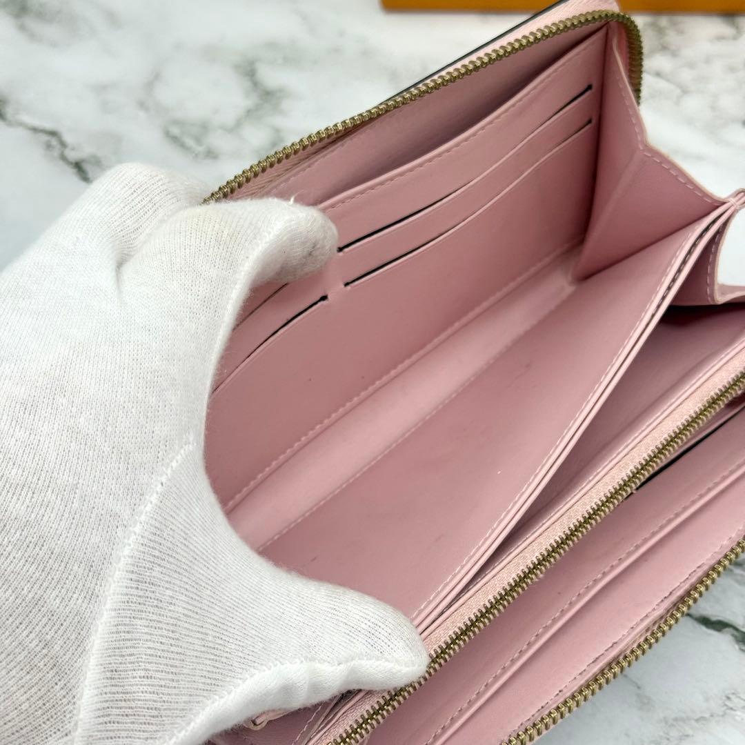 【美品】ルイヴィトン ヴェルニ 長財布 ジッピー ウォレット ブラック ピンク