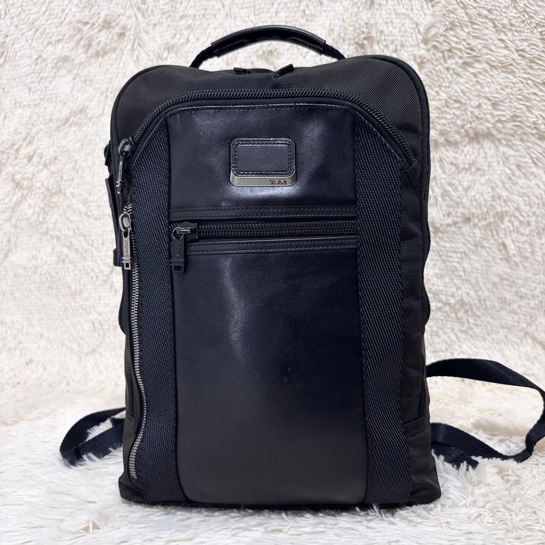 美品 トゥミ デイヴィス アルファブラボー ビジネスリュック レザー 黒