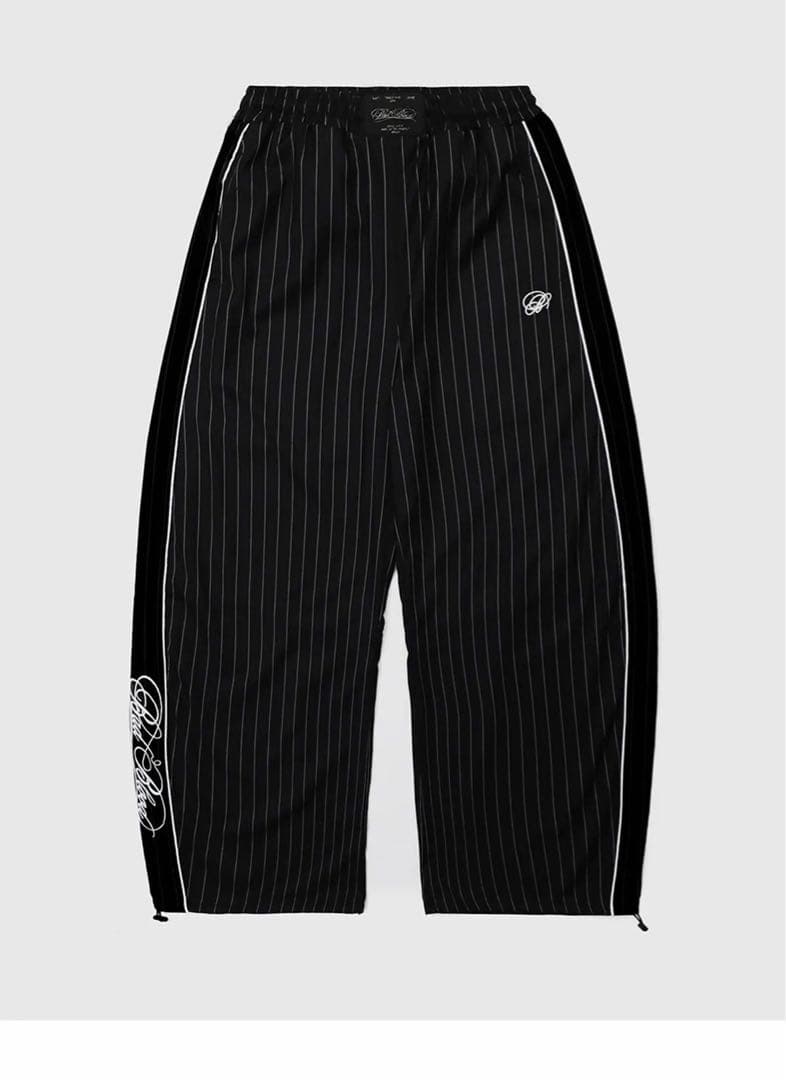 Badblood ストライプ ワイドパンツ ブラック