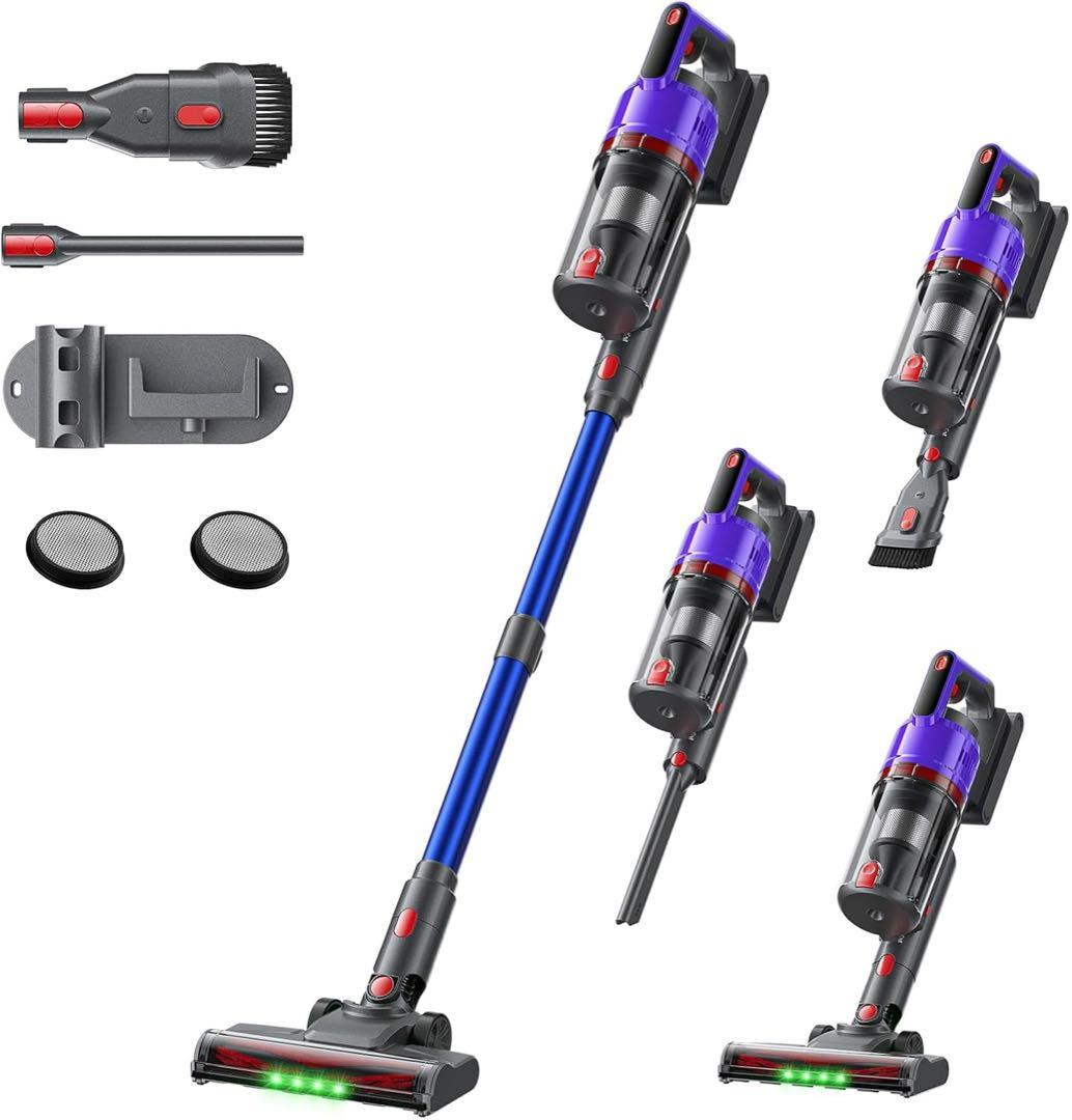 58000pa強力吸引 コードレス掃除機 LED搭載　自立式 急速充電 軽量