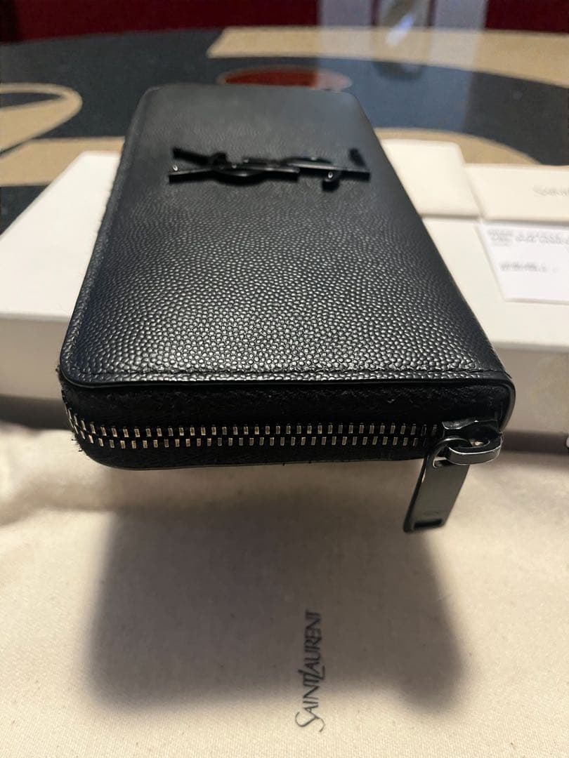 SAINT LAURENT サンローラン YSLロゴ ラウンドファスナー 長財布