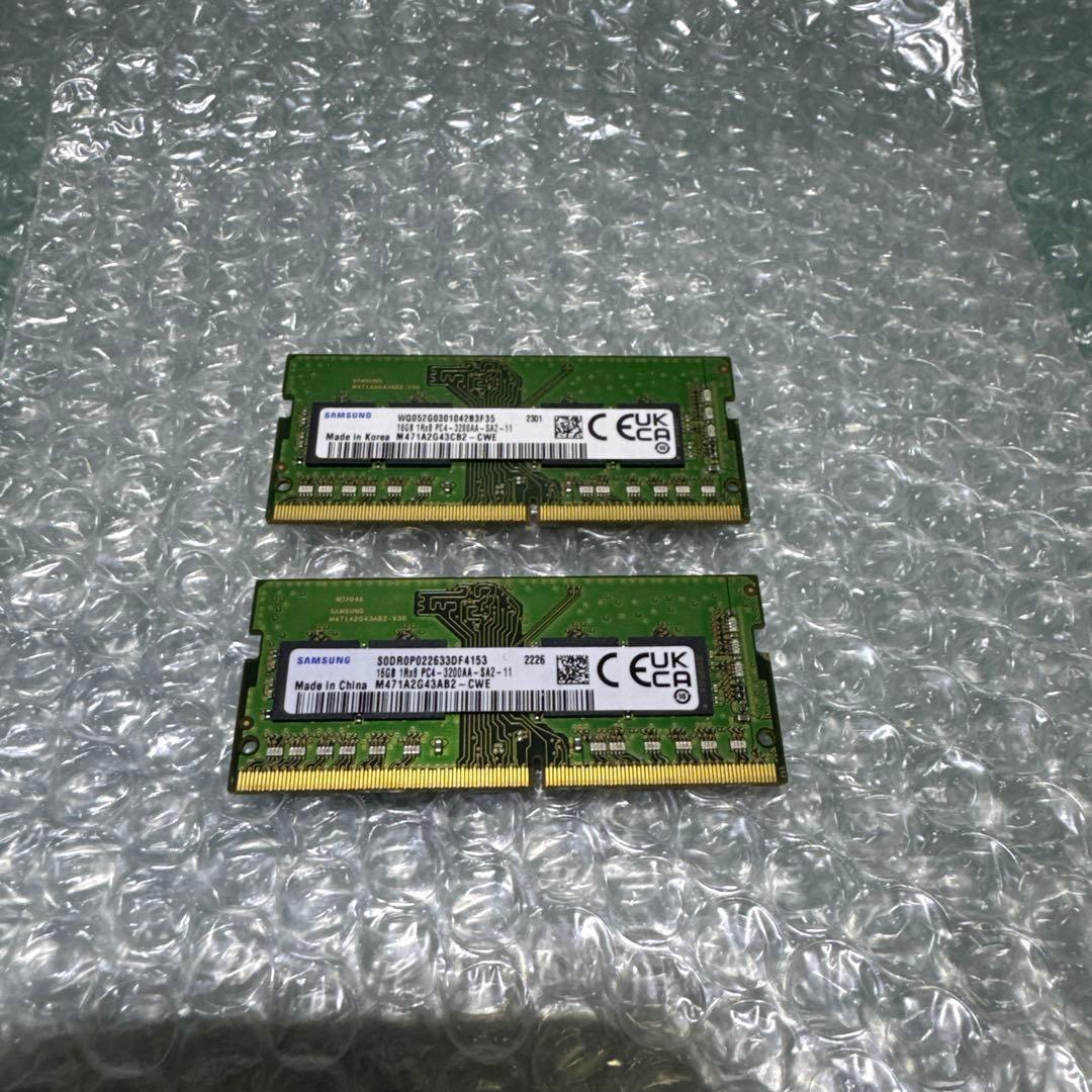 DDR4 PC4-3200AA 16GB×2 1RX8 ノートパソコン2枚セット