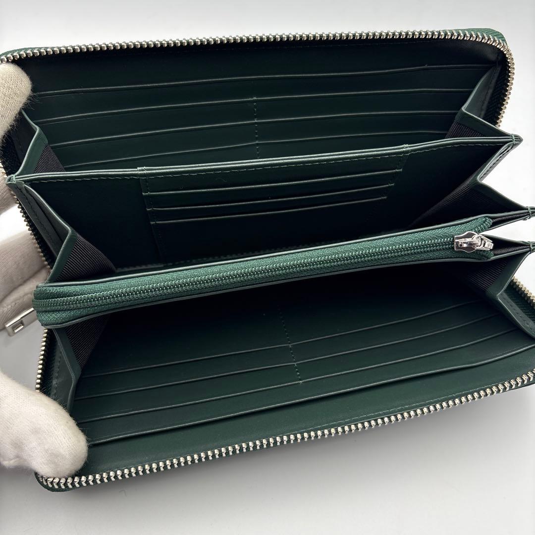 深緑　パイソン財布　蛇革　パイソン　長財布　グリーン　緑　上質タイプ