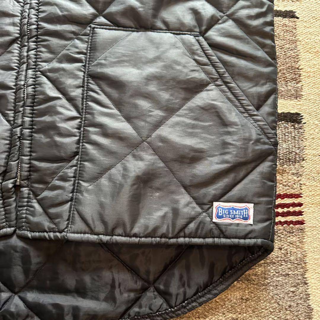 80s BIG SMITM Quilting Vest BLACK usa製