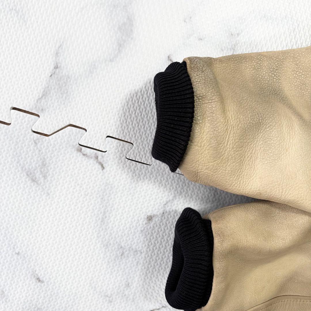 ✨大人気✨VAN JACKET ヴァン　 スタジャン袖レザー　アーチロゴ　紺L