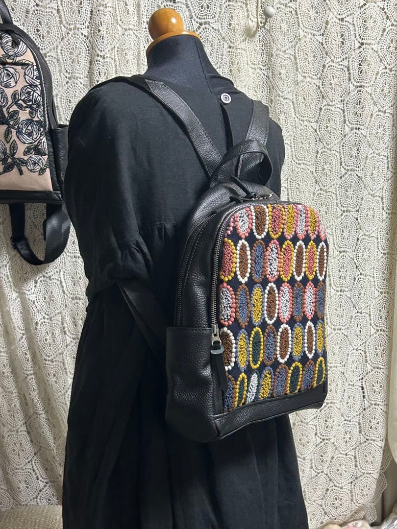 50909c ミナペルホネンハーフハンドメイドリュック タルト