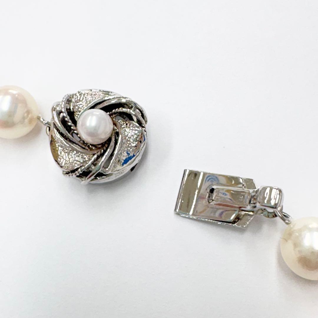 ♦︎近鉄百貨店購入 パールネックレス 8〜8.5mm 50珠 留め具シルバー 箱付