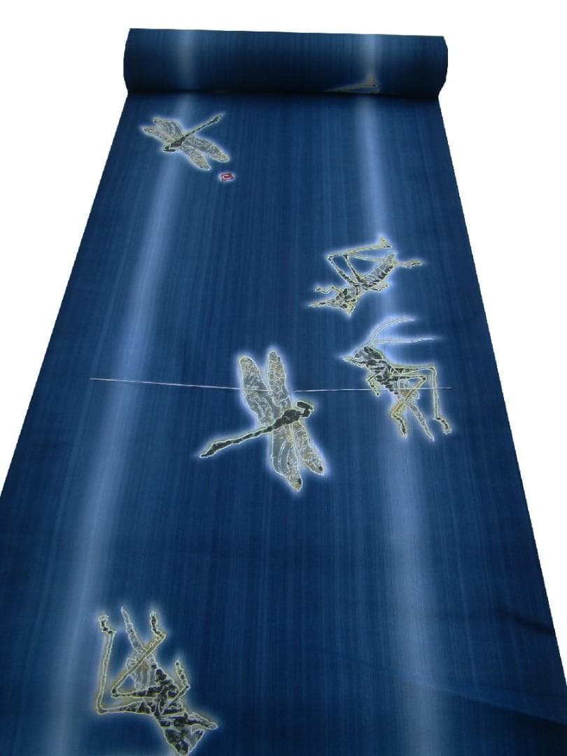 新品 裄73cmOK 広幅 男女兼用 鶴太郎 浴衣 反物 綿 未使用 Gｓ880