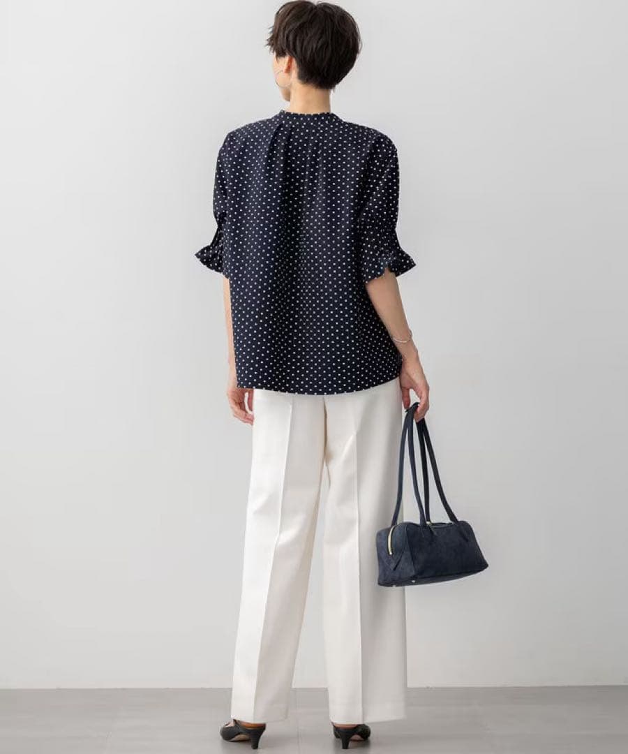 23区 ドットプリント サッカー ブラウス