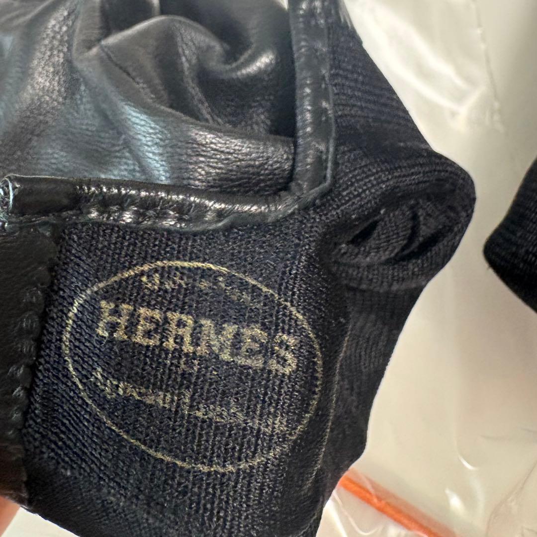 HERMES エヴリン レザー 手袋 グローブ サイズ8 ブラック