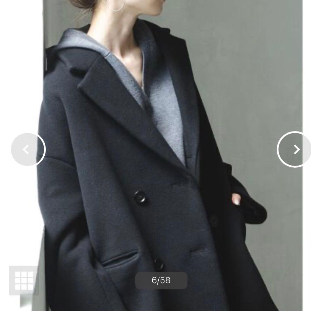 美品 NOBLE ノーブル MTRオーバーPコート カシミア混 36 ブラック