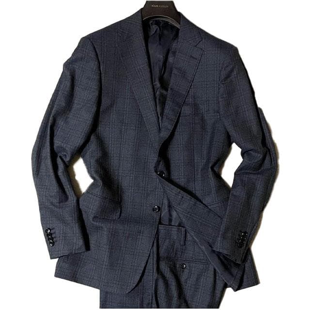 専用ヒルトン × 伊・コロンボ社 グレンチェック柄スーツ A6/T175 美品