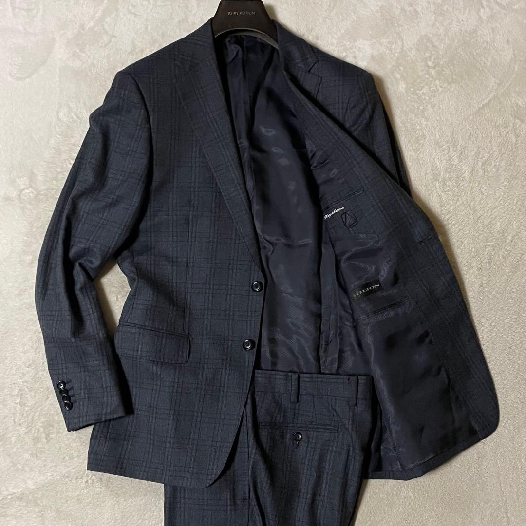 専用ヒルトン × 伊・コロンボ社 グレンチェック柄スーツ A6/T175 美品