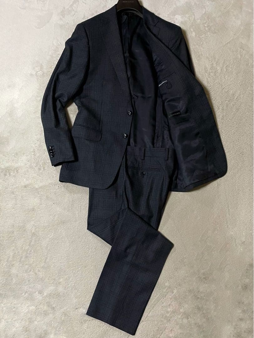 専用ヒルトン × 伊・コロンボ社 グレンチェック柄スーツ A6/T175 美品