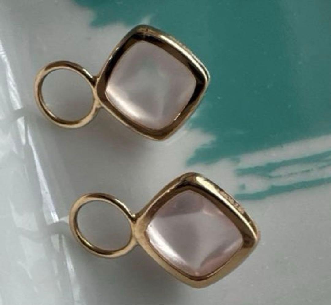 極美品✨各2.5ct✨K18PG ローズクォーツチャーム✨