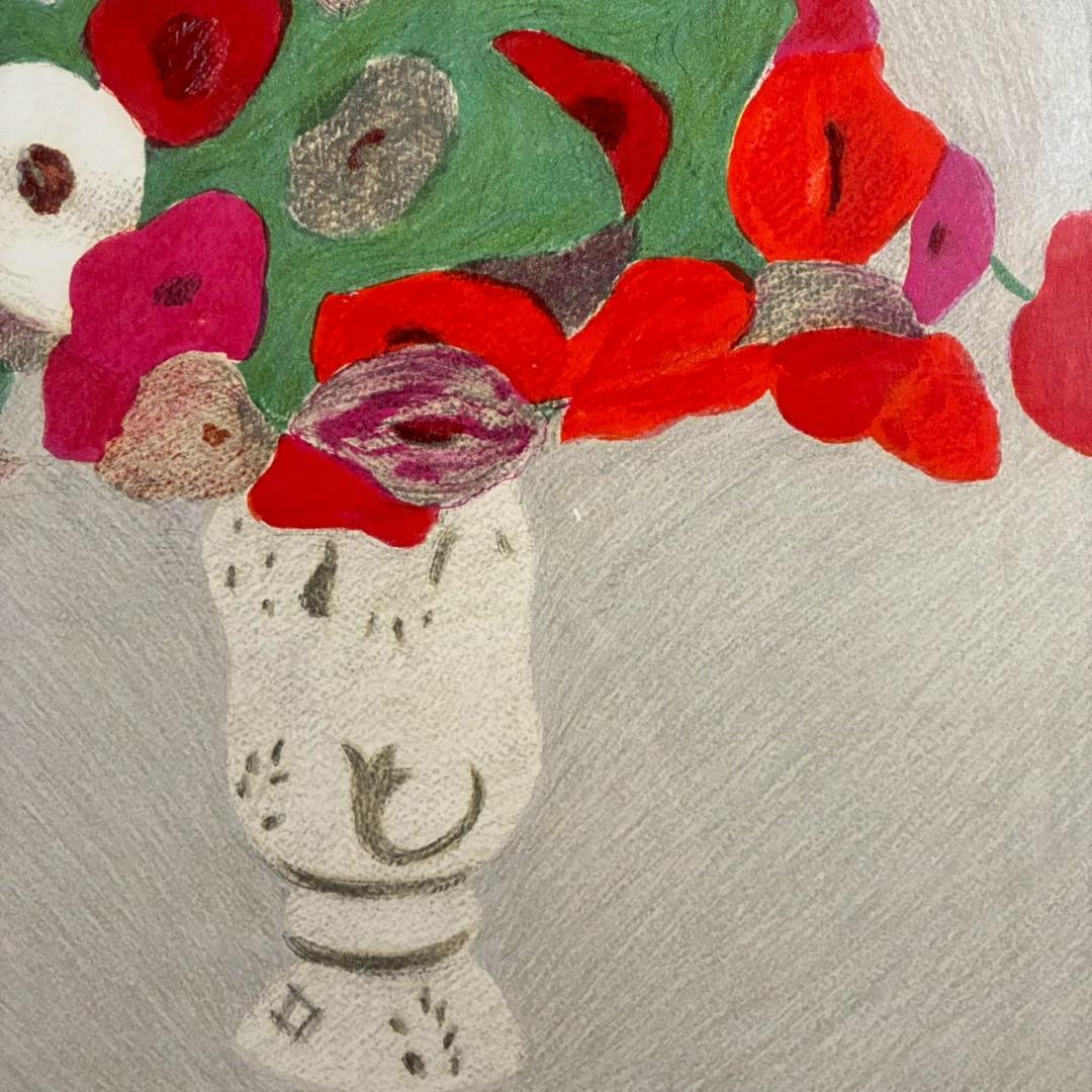 ピエール・ボンコンパン「小さなアネモネ」リトグラフ 直筆サイン入 ギャラリー販売