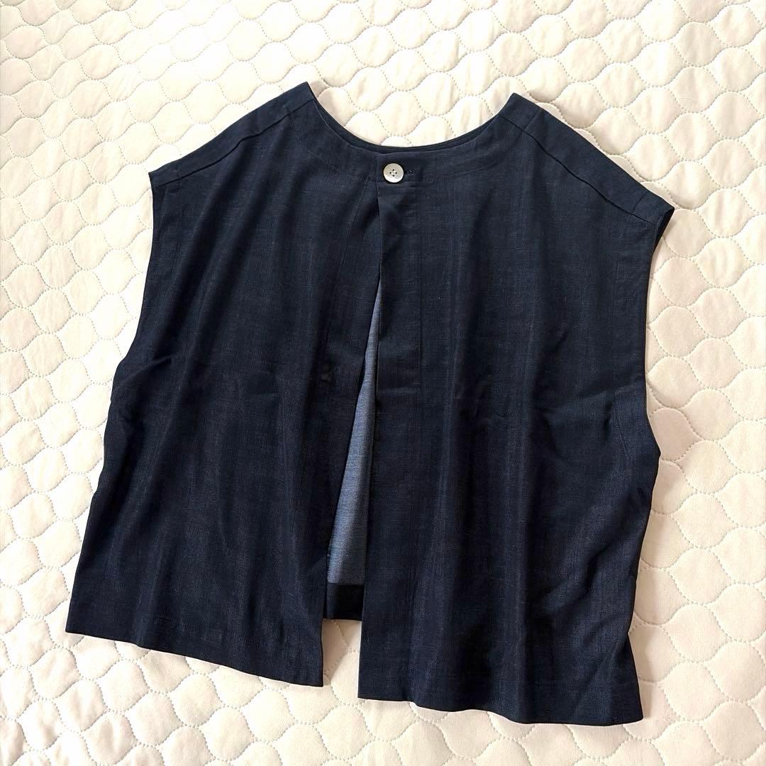 【極美品】BEARDSLEY ショートベスト　ジレ インディゴ　デニム素材