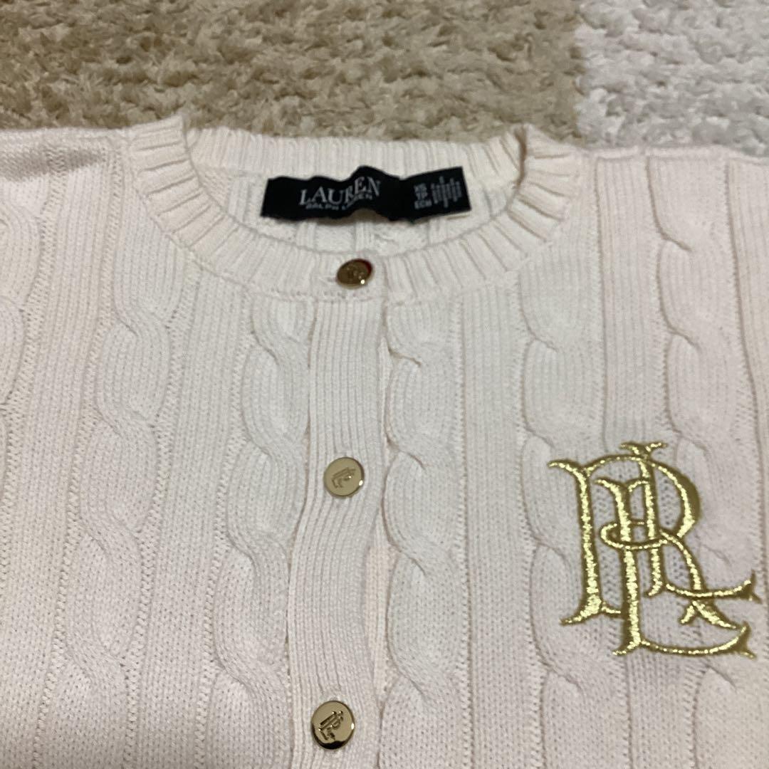 LAUREN RALPH LAUREN ケーブルニット コットンカーディガン