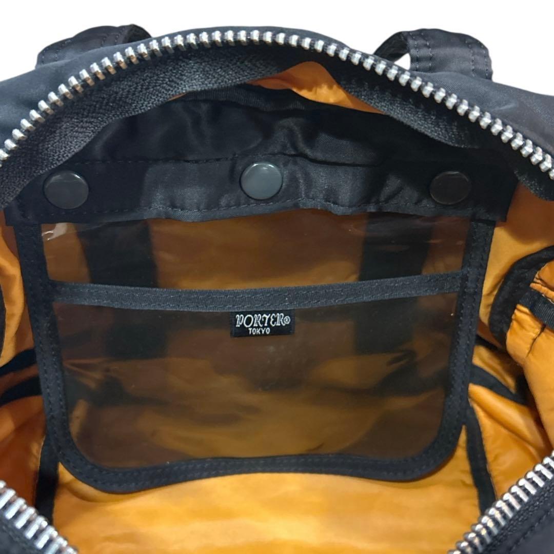 ✨美品✨ポーター／タンカーミニボストン　トートバッグ　ナイロン　黒×オレン