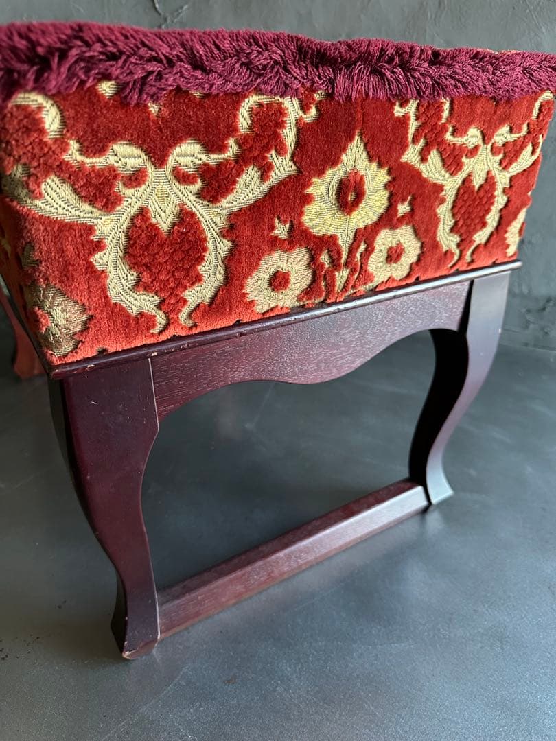 お値下げ‼️ヴィンテージ　スツール　ベンチ　金華織のような