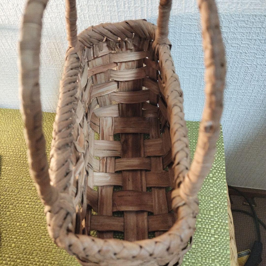 S*t様 山葡萄市松編み かごバッグ約横20cm x 縦15cm x 奥行き9c