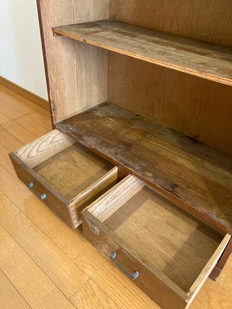 木製本棚 古家具 アンティーク 食器棚