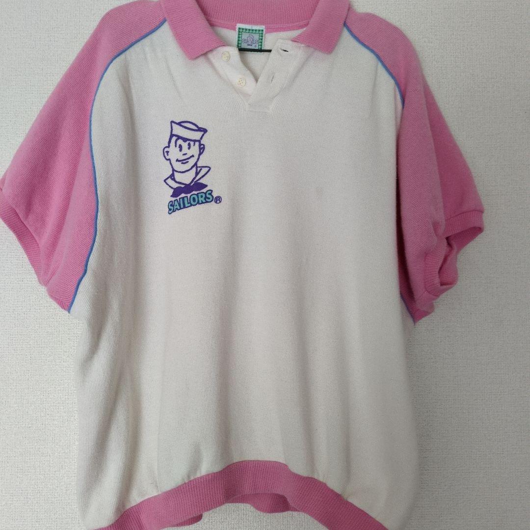 SAILORS 半袖ポロシャツ ホワイト/ピンク
